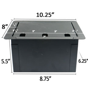 large size recessed audio floor pocket