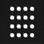 Audio video wall panel 10" x 10" with 16 connector holes.