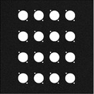 Audio video wall panel 9" x 9" with 12 connector holes.